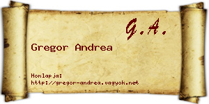 Gregor Andrea névjegykártya
